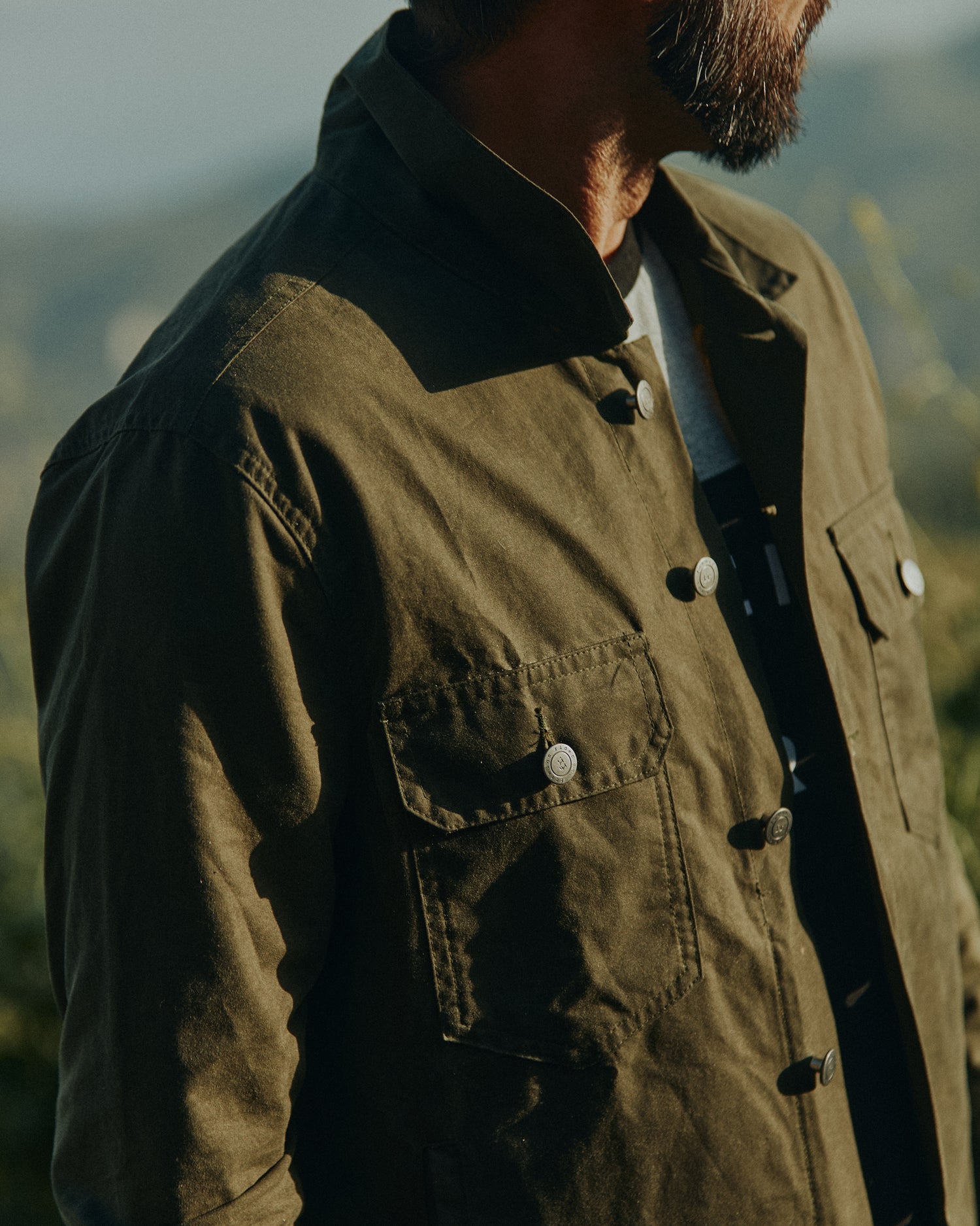 Waxed canvas store utility jacket