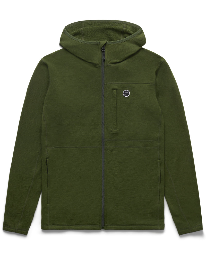 Merino Hooded Jacket Olive