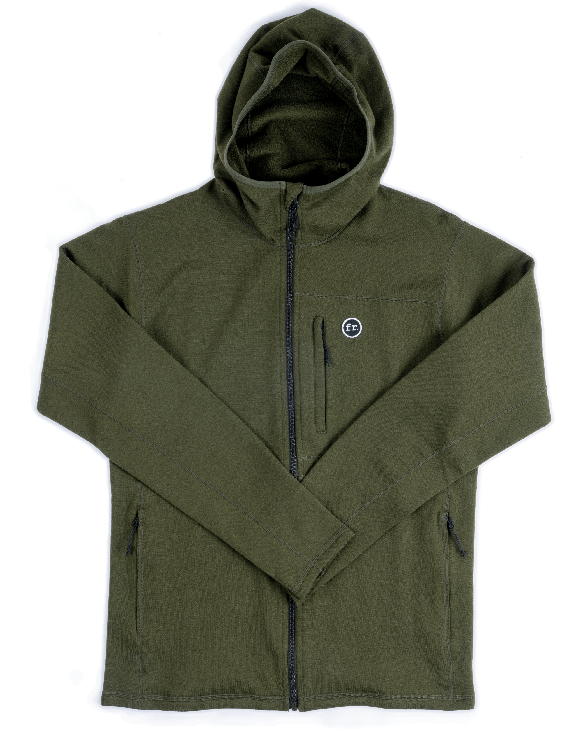 FR. Merino Hooded Jacket Olive Foreign Rider Co