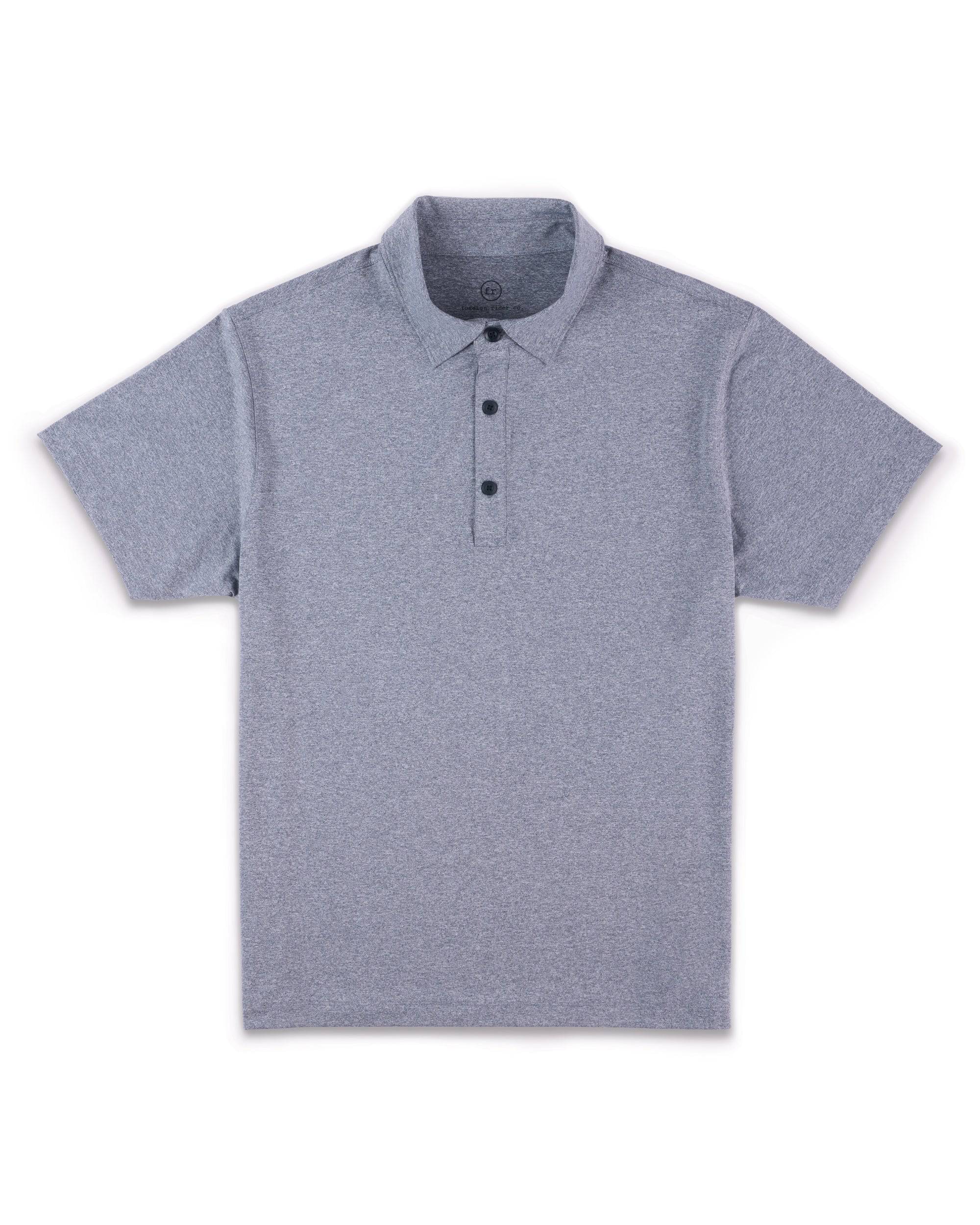 grey performance polo