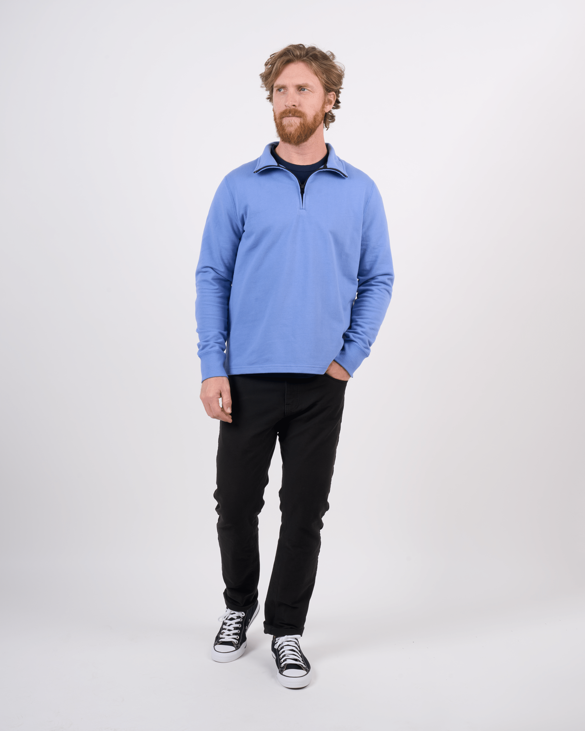 1/4 Zip Sweatshirt Surf Blue