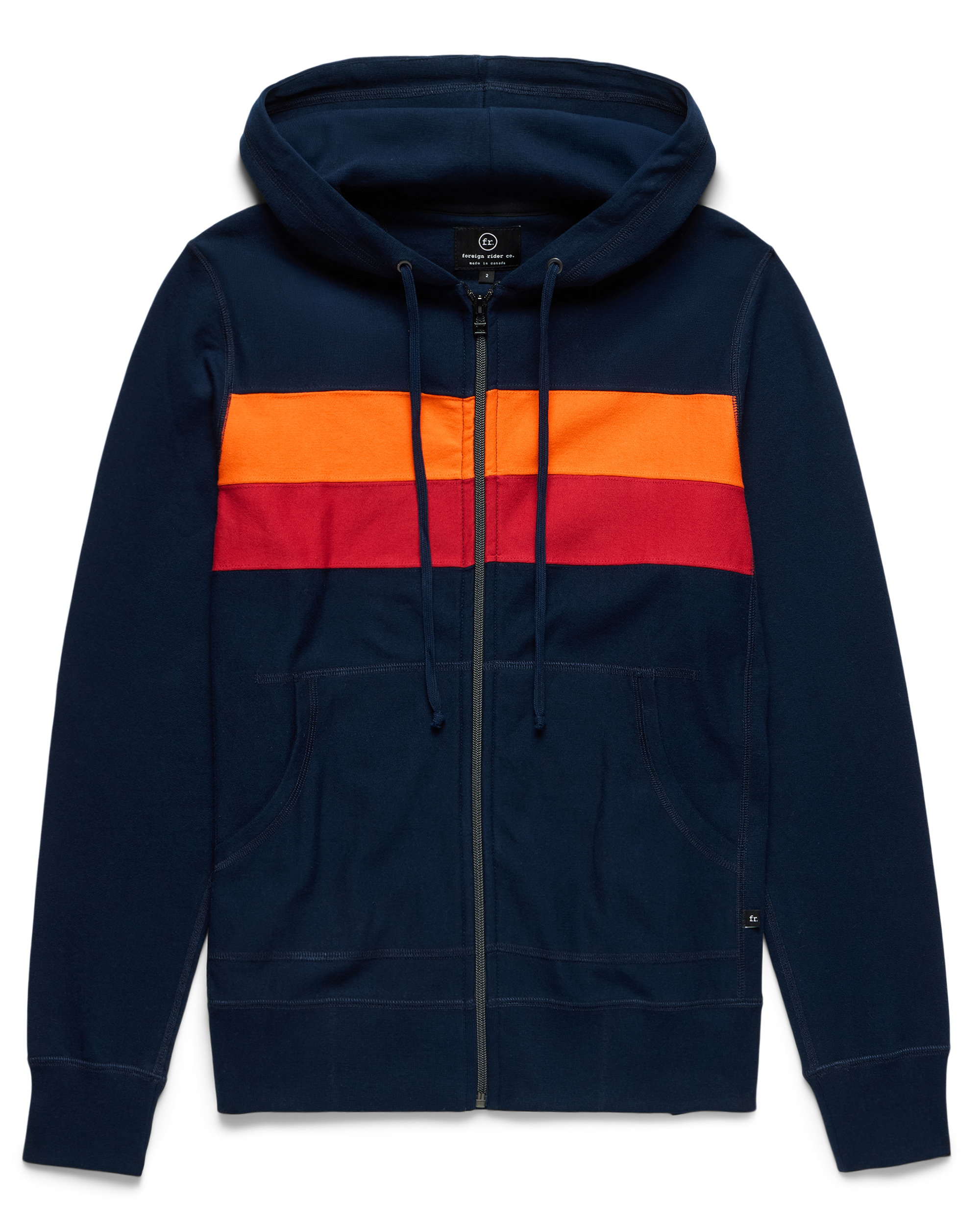 Striped Full Zip Hooded Sweatshirt