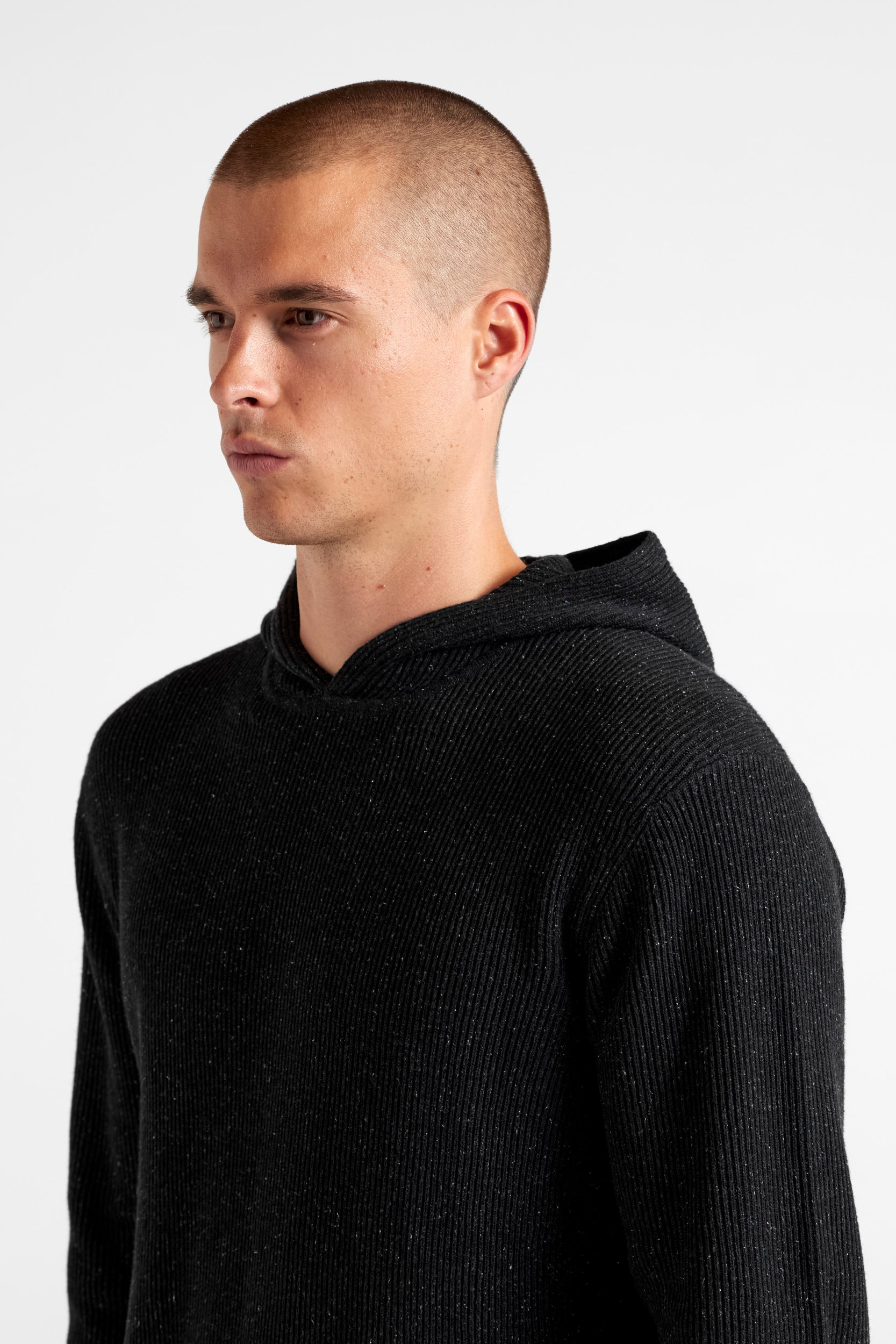 Hooded Ribbed Sweater